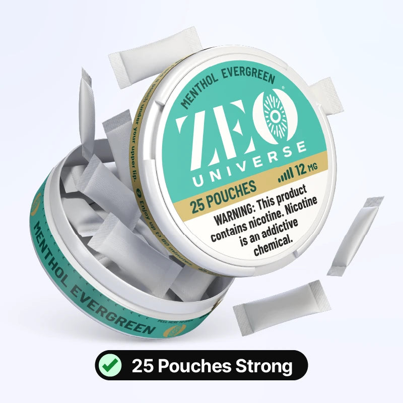 Menthol Evergreen Nicotine Pouches – ZEO Universe Menthol Evergreen Nicotine Pouches – ZEO Universe